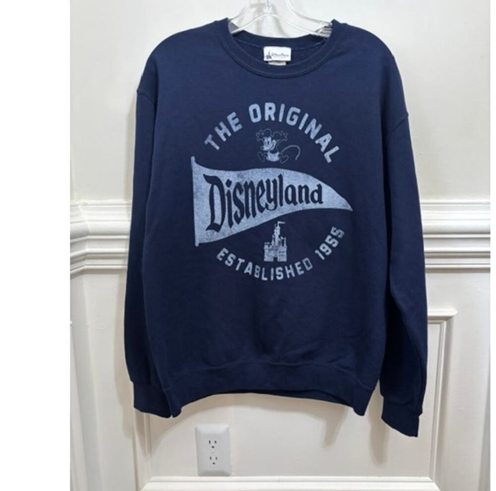 Disney Parks Disneyland Pennant Sweatshirt Adult Small Vintage Mickey Mouse